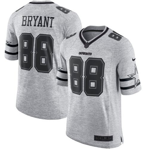 Nike Cowboys #88 Dez Bryant Gray Men's Stitched NFL Limited Gridiron Gray II Jersey